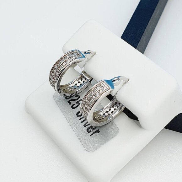 "925 Sterling Silver Cubic Zirconia Earrings, UU1P6A6137 - Picture 2 of 9